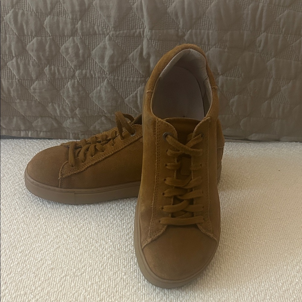 Birkenstock Tan Suede Low-Top Sneakers